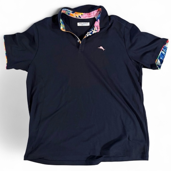 TOMMY BAHAMA COCO BEACH 5 O'CLOCK POLO SS NAVY SHIRT XL New $120